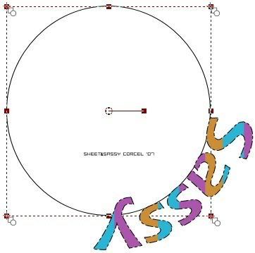 Vector circle text outside rigth bottom 2