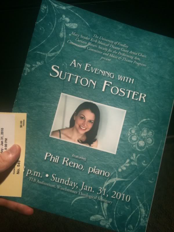Sutton Foster in Concert unscheduled stop