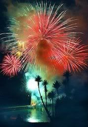 Fireworks- San Clemente, Cali- off the pier over the ocean Pictures, Images and Photos