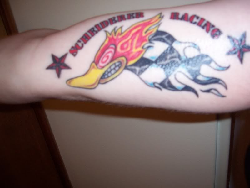 Lets see you hot rod tattoos, or just bad ace tattoos in general.