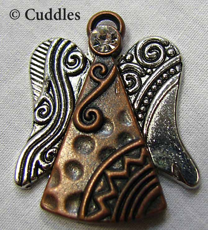 Guardian Angel Pocket Charm Prayer Ganz Metal Religious Necklace Small New