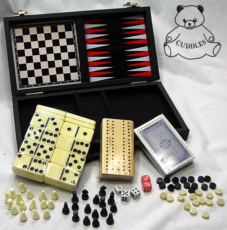 6In1 Travel Games Compendium House Of Marbles Chess Cribbage