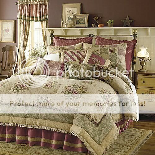 Antique Rose Full Comforter Set Bedding NEW 4 PC Mauve  