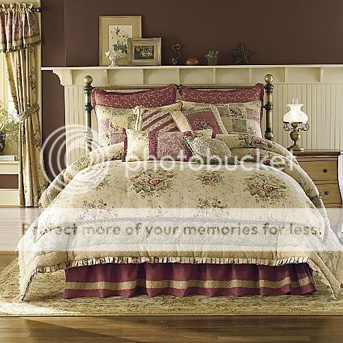 Antique Rose Full Comforter Set Bedding NEW 4 PC Mauve  