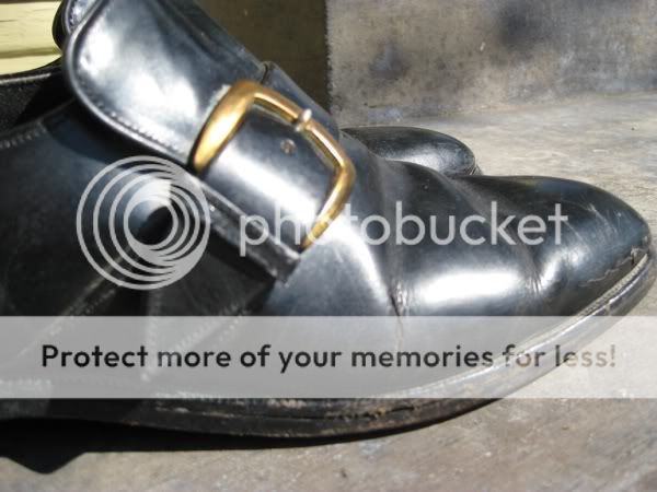   Leather Monkstrap Shoes with Buckle US Size 7.5 D 50s or 60s  