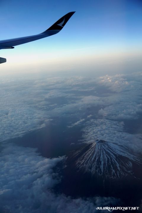 2019五月獨遊日本看富士山和賞花 (在飛機上看富士山)