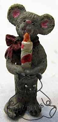 Noels Festive Candle Christmas Boyds Bear Treasure Box Figurine Resin 