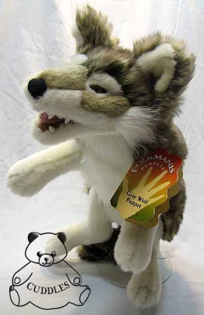 Gray Wolf Hand Puppet Folkmanis Puppet Plush Toy Stuffed Animal 