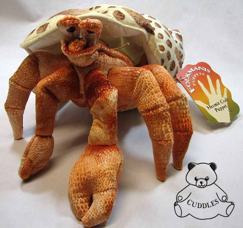 Hermit Crab Hand Puppet Folkmanis Plush Toy Stuffed Animal Shell 