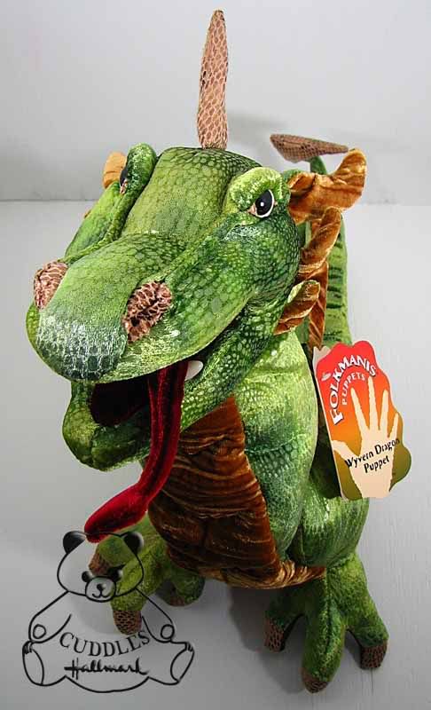 Wyvern Dragon Hand Puppet Folkmanis Plush Toy Stuffed Animal Green