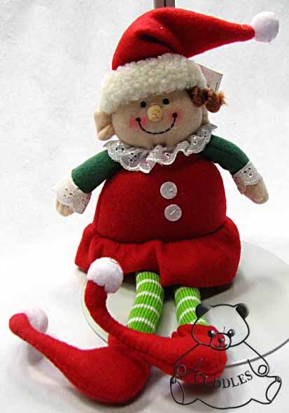Elf Girl Doll Plush Toy Ganz Christmas Santa Little Helper Small