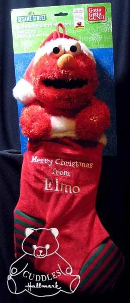 Elmo Singing Christmas Stocking Animated Sesame Street St Gund Plush Toy BNWT L