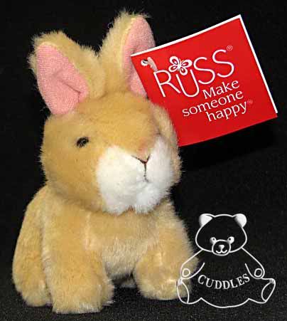 Nibblet Tan Bunny Rabbit Russ Plush Toy Stuffed Animal Realistic 