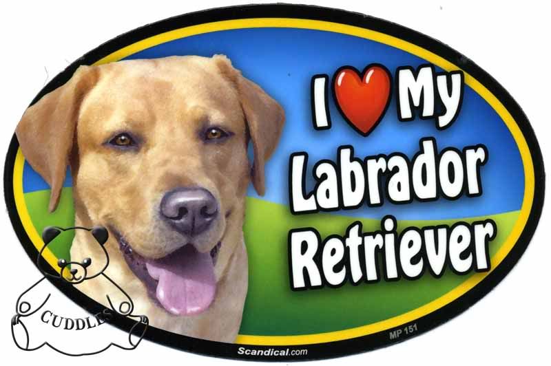 I Love My Labrador Retriever Yellow Dog Car Magnet Lab Heart Pet Lover Puppy