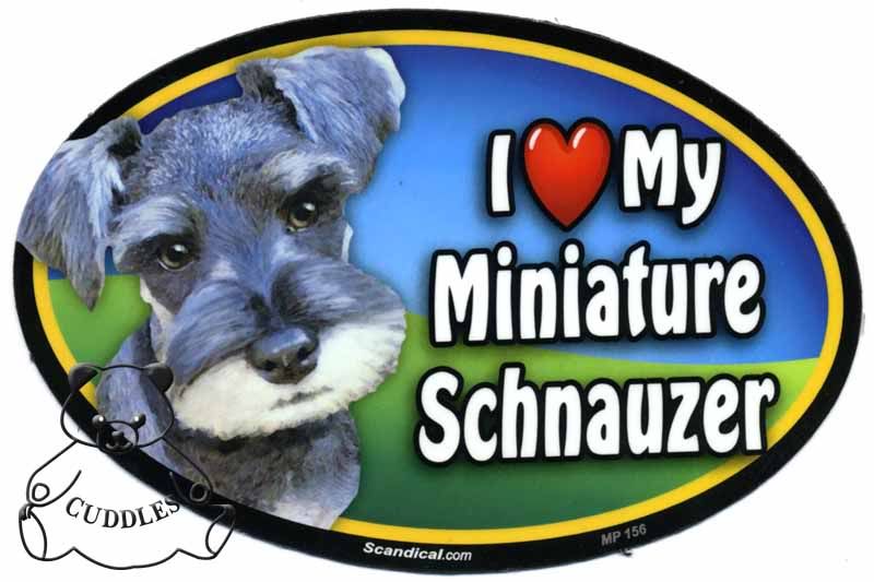 I Love My Miniature Schnauzer Dog Magnet Scandical Heart Puppy Mini Pet Lover