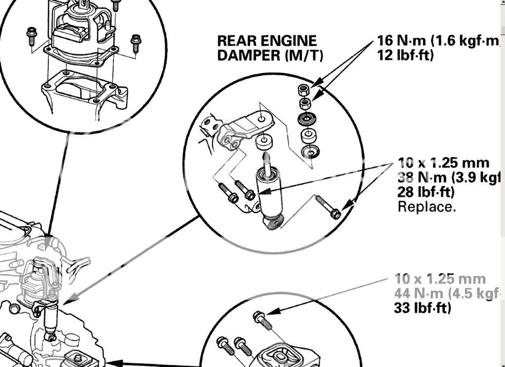 2004-2008 Acura TL Rear Motor Engine Bracket Mount Damper Type S Sport Manual